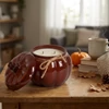 Kép 2/2 - Elegáns sötét színű pumpkin formájú 2 kanócos gyertya