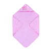 Kép 2/2 - Madárka mintás rózsaszín baba törölköző/ kifogó - 76x76cm