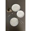 Kép 2/2 - Simply - Fehér, gyűrű mintás porcelán főételes tányér