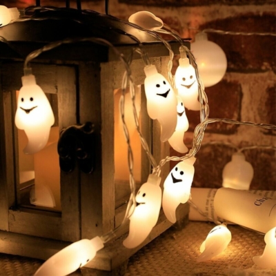 Halloween szellem mintás LED fényfüzér