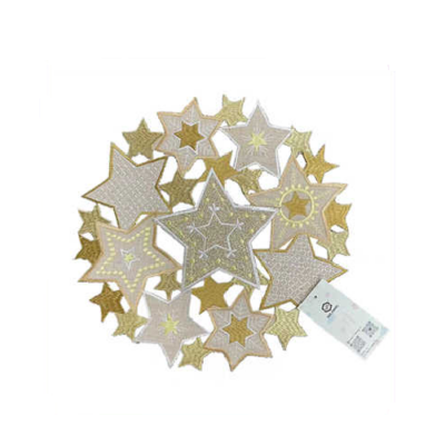 Csillag mintás karácsonyi kerek tányéralátét