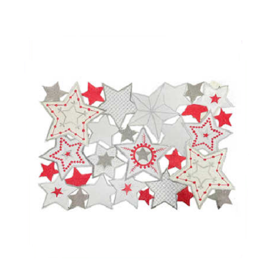 Csillag mintás karácsonyi tányéralátét