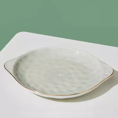 golden gray serving plate
