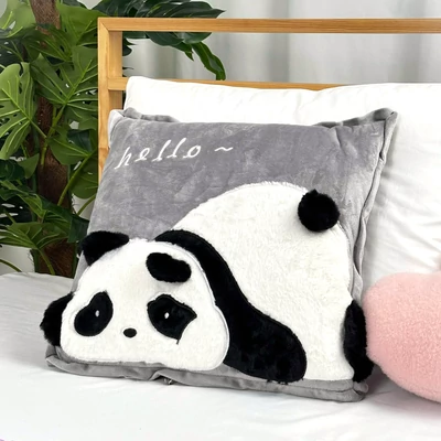 Panda mintás 2in1 gyerek párna-takaró