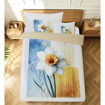 Fehér nárcisz mintás ágynemű