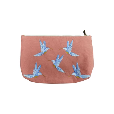 Kolibri mintás hímzett neszeszer- Rózsaszín