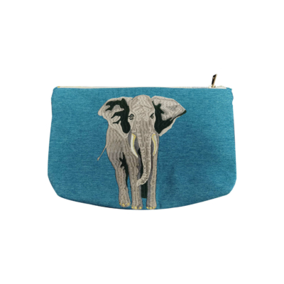 Elefánt mintás hímzett neszeszer- Kék