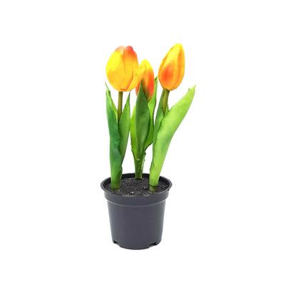 Cserepes mű tulipán - Sárga&piros