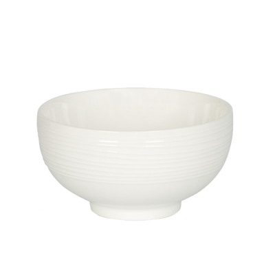 Simply - Fehér, gyűrű mintás porcelán reggeliző tál