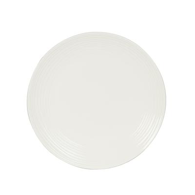 Simply - Fehér, gyűrű mintás porcelán főételes tányér