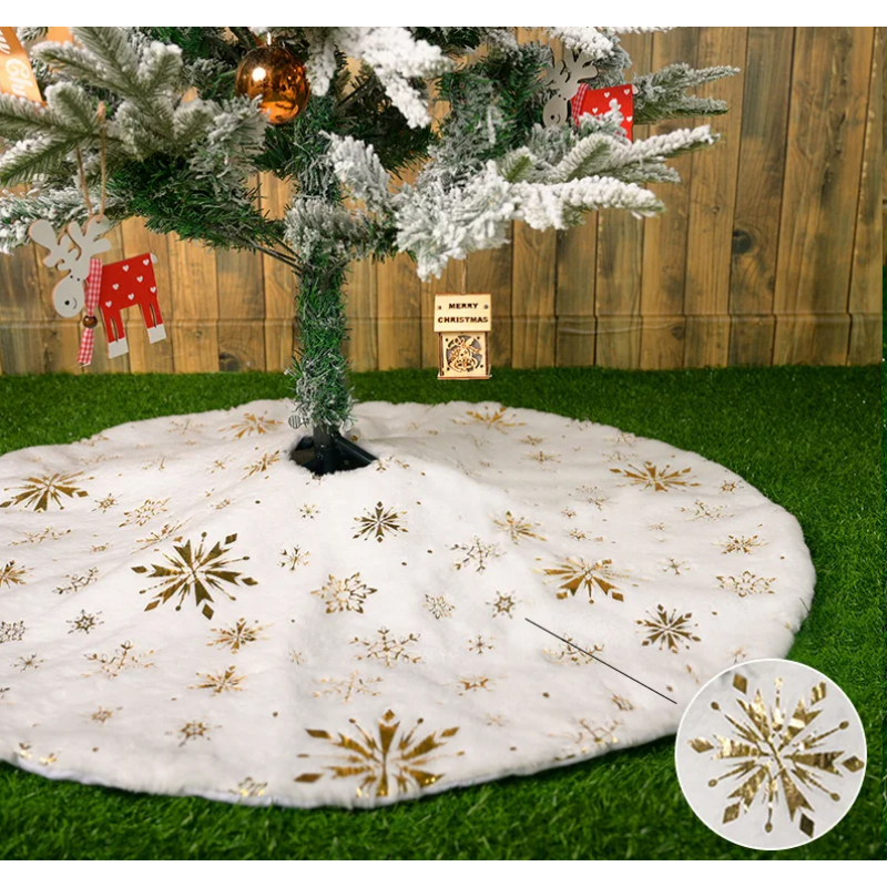 Karácsonyfa talp takaró - Arany hópehely -  Ø 90 cm