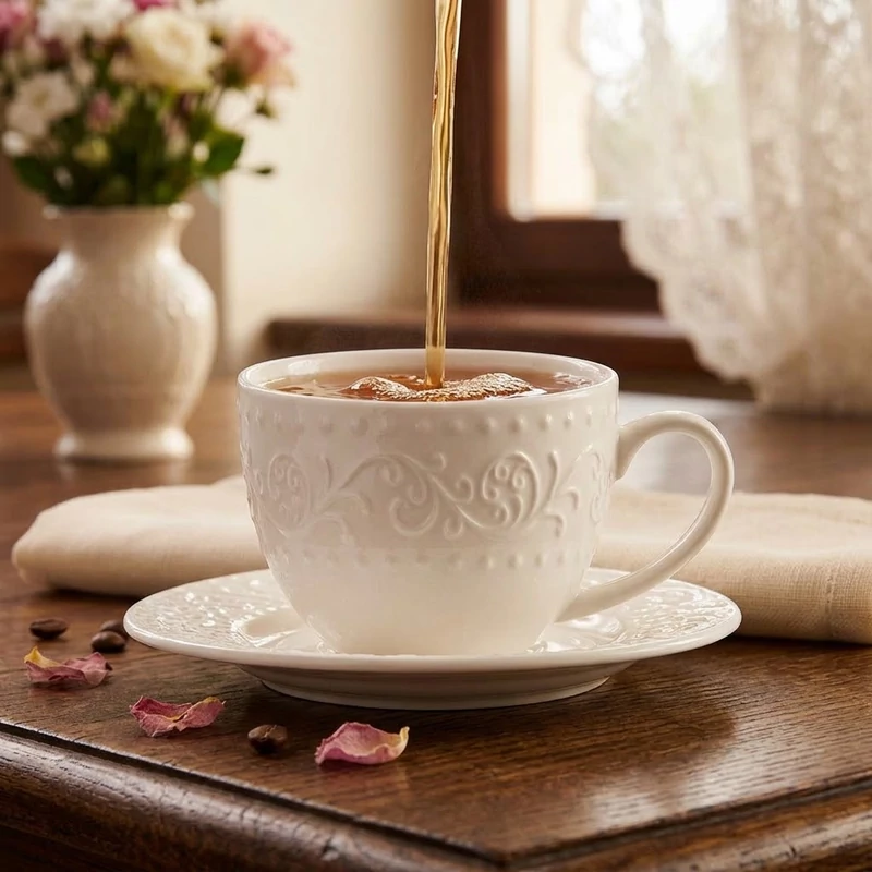 Inda mintás porcelán csésze - espressohoz