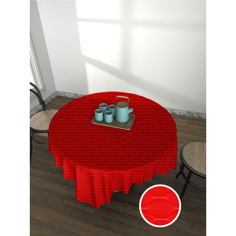 Piros gömb mintás asztalterítő - 120x180 cm