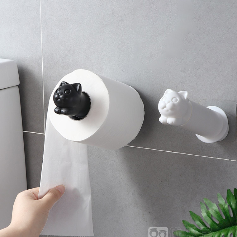 Cica alakú wc papír tartó- Fehér