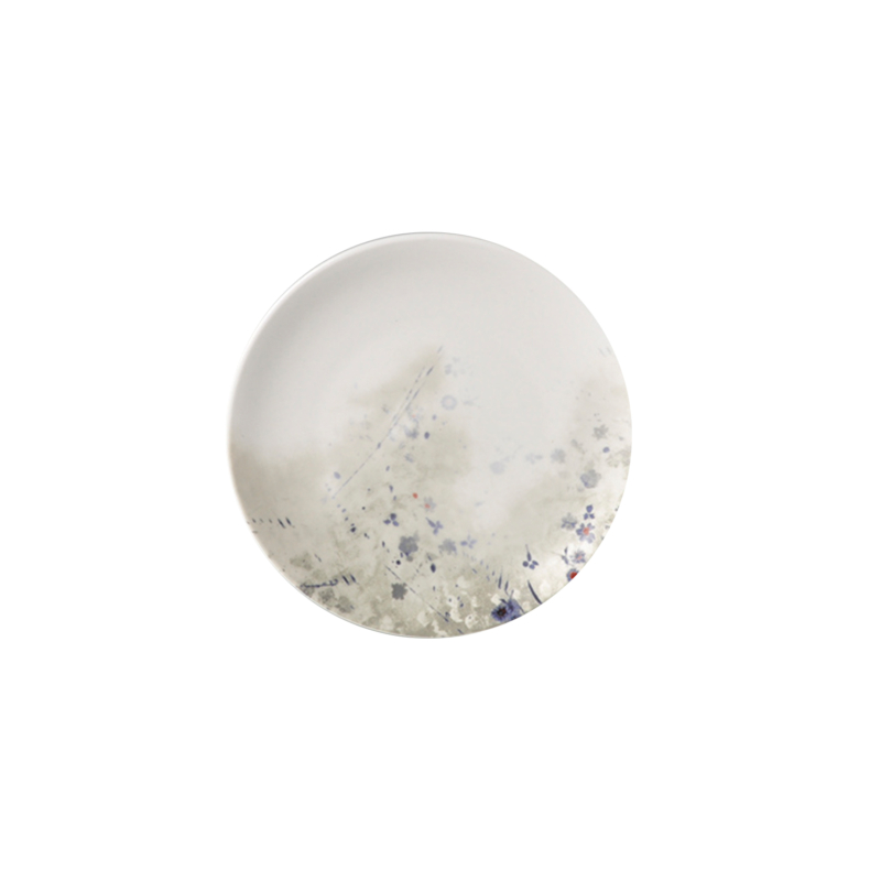 Rusztikus kék virágmintás kis porcelán tányér