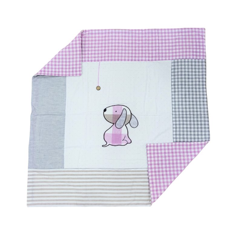 Kutya mintás rózsaszín gyerek takaró - 100x100 cm 