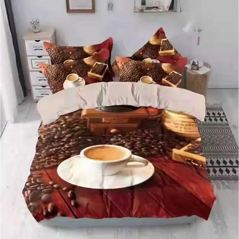 Kávé mintás egyszemélyes ágynemű