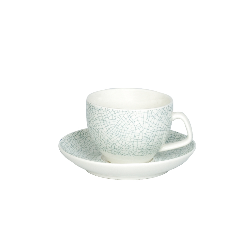 Laguna - Kék színű repedezett mintázatú csésze és csészealj