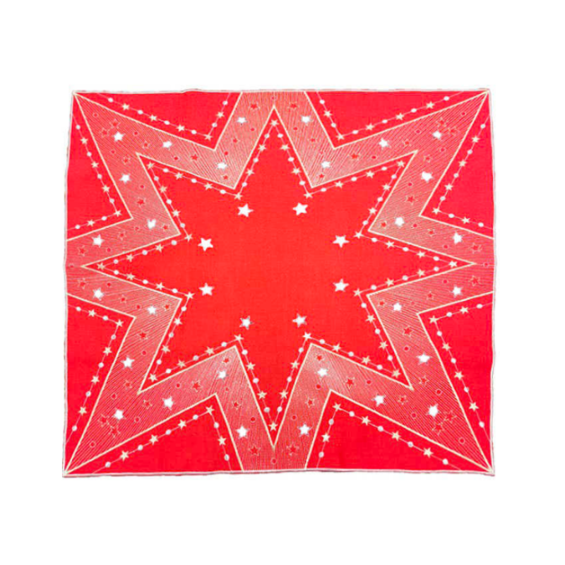 Csillag mintás karácsonyi asztalközép - 85x85 cm