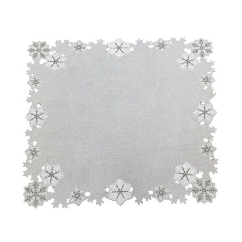 Hópehely mintás karácsonyi asztalközép - 85x85 cm