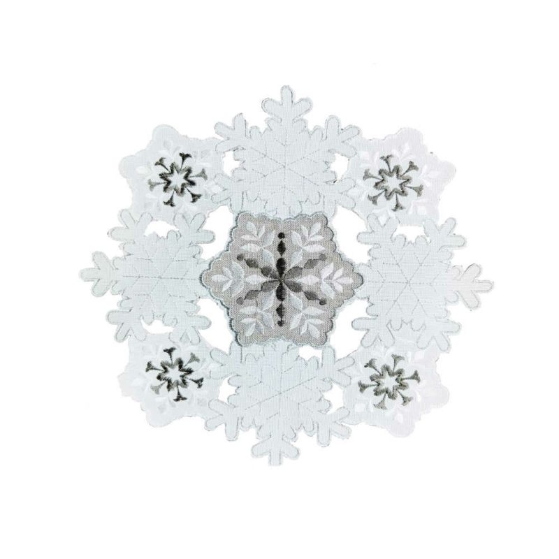 Hópehely mintás karácsonyi kerek tányéralátét 